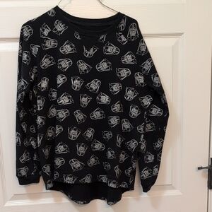 Star Wars Black Light Weight Sweat Shirt with White Print Of Darth Vader